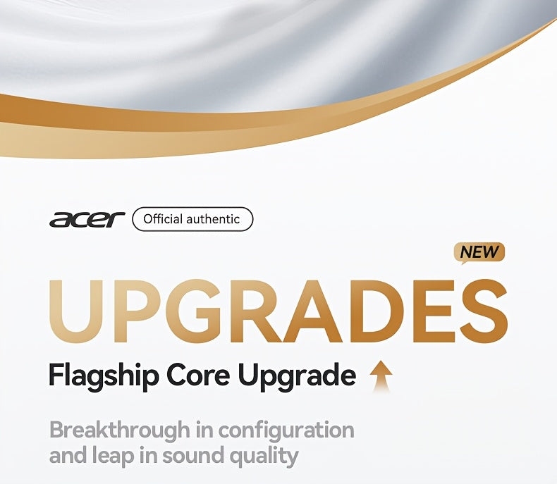 [Hi-Fi Acer Headphones] Acer OHR559 Over-Ear Headphones | Hi-Fi Heavy Bass, 60h Ultra-Long Battery Life, Wireless & Wired Dual Mode, Low-Latency Gaming, Extra-Large Diaphragm, Comfortable Fit