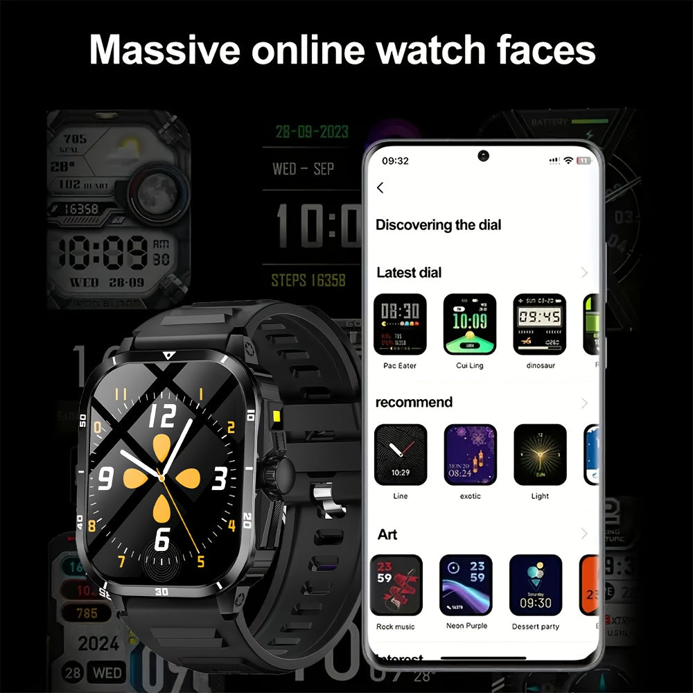 [GREENPORT Smartwatch 2025] GREENPORT Smartwatch 2025 | Call/Answer, LED Display, Weather, Pedometer, Fitness Tracker | USB Rechargeable, Android & iPhone Compatible, Men & Women, Holiday Gift, Sports Watch, Digital Display,