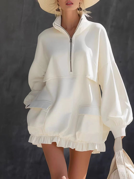 Women'S New Fashion Zipper Hoodie | Loose Casual Long Sleeve Sweatshirt, Solid Color, Hooded, Regular Fit