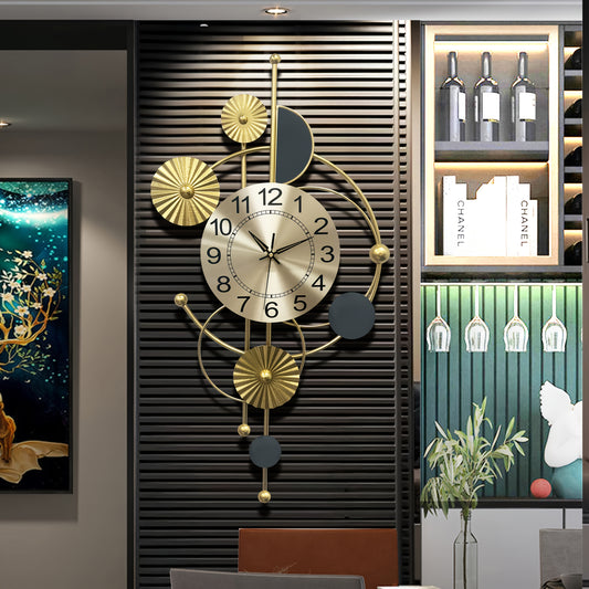 Large Metal Wall Clock Decorative 3D Metal Wall Art Clock For Living Room Bedroom Creative Modern Big Wall Clock Decor, Silent No Ticking 30.7 X 17.7 Inch, Stylish, Home Decor, Room Decor, Wall Decor, Wall Art Decor, Aestheti