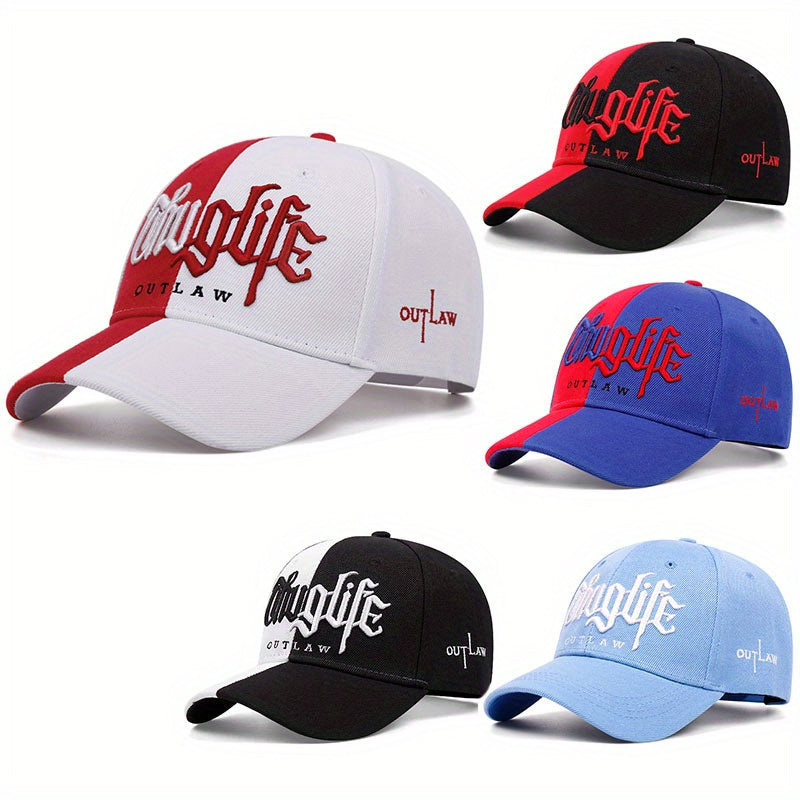 Two-piece "one hat and one decorative necklace" combination, new youth hip-hop baseball cap, exquisite embroidery adjustable lightweight and breathable travel, travel, size, and holiday gifts best choicesuitable for men and w