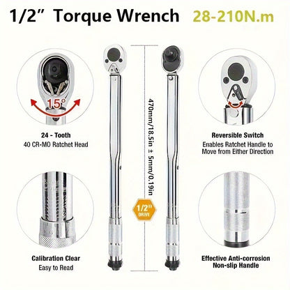 NEW Torque Preset Torque Wrench Multifunctional Multipurpose Torque Tool Kit for Mobile Phone Repair and Auto Repair, Portable Torque Wrench, Mobile Phone Repair Tool, Sleek Metallic Finish, Robust Construction