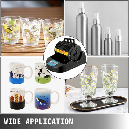 1300W Mug Heat Press Machine | 110V Black Sublimation Heat Press for Transferring Pictures on 11oz Mugs, Glasses, and Cups with Digital Control Display
