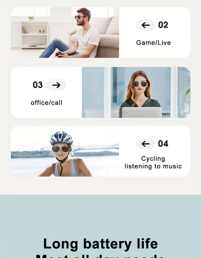 5.3 wireless glasses headset, sunglasses sports, smart wireless glasses, sports glasses, wireless calls, music playback, pilot sports glasses, cycling glasses wireless headset, sports outdoor cycling glasses, suitable for men