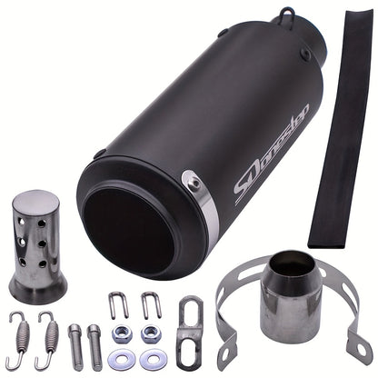 SDonestep 51mm 2" Universal Motorcycle Exhaust Muffler Pipe Tail Tips Stainless Steel, Motorcycle Upgrade, Modification, Muffler, Sleek Exhaust, Sturdy Construction, Highquality Steel, Exhaust, Exhaust System, Racers, Enthusi