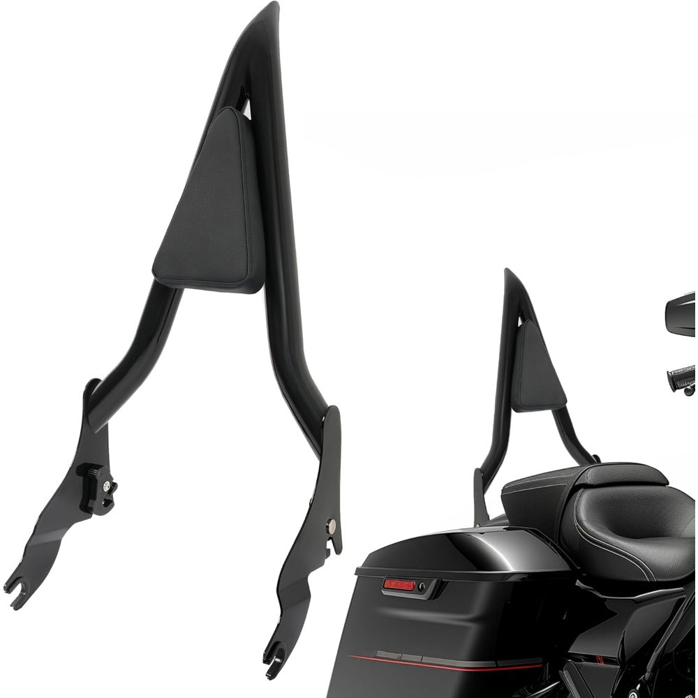 Detachable Backrest rear backrest Compatible with 2009-2024 Touring Models Street Road Electra Glide Road King CVO Ultra Limited Low Back Rest Luggage Rack (22 Inches Black)