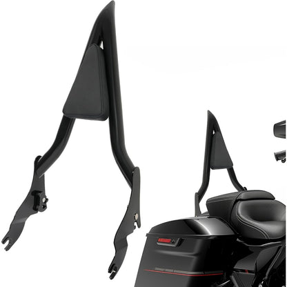 Detachable Backrest rear backrest Compatible with 2009-2024 Touring Models Street Road Electra Glide Road King CVO Ultra Limited Low Back Rest Luggage Rack (22 Inches Black)