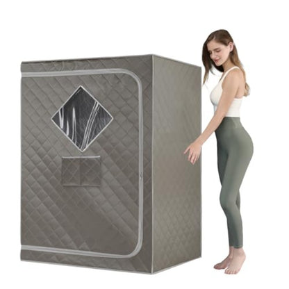 ZONEMEL Portable Full Size Sauna Tent for home Spa - 1 or 2 Person /Outdoor use, Easy Setup with Metal Frame, Large Sauna Bath (47.24"x31.5"x63") Detox Relaxation Tent, Steamer Not Included, Full Body Sauna Experience