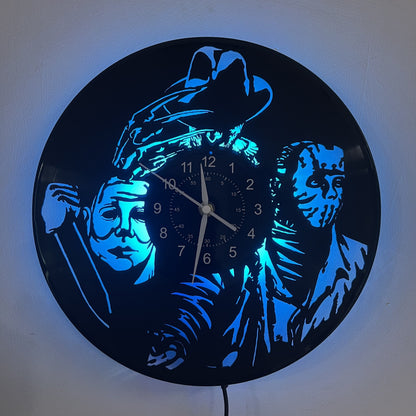 Vinyl LED Wall Clock, Home Decoration, Office Decoration, Hotel Decoration, Halloween Decoration, Christmas Gifts, Birthday Gifts, Nightmare Theme Vinyl Wall Clock, Stylish Wall Clock, Wall Clock Acrylic, Oversized Wall Clock