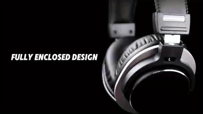HP60 Professional DJ Monitor Headphones Closed-Back Headphones with 3.5mm + 6.35mm Plug, Rich High Treble, Suitable for DJs, Recording Studios, and Music Production Equipment, Studio Headphones, Closedback Design, Durable Hea
