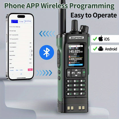 Baofeng UV-32 10W GPS Two-Way Radio, U/ V Cross-Band Repeater, NOAA Weather Alert, Long Range UHF Handheld Walkie-Talkie Suitable for Hobbyists, Outdoor Activities, Camping, Hiking, Emergency Communication Equipment, Camping