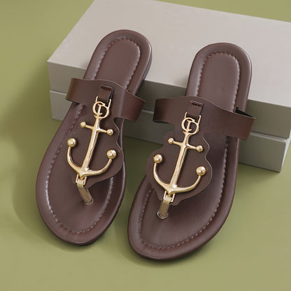 Women's Trendy Slide Sandals, Casual Clip Toe Flat Summer Shoes, Lightweight Slide Sandals