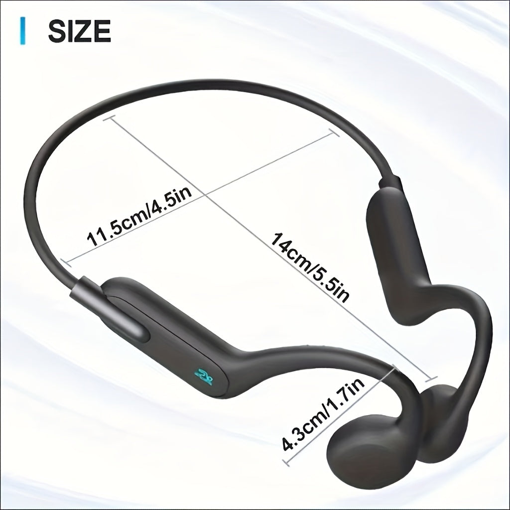Wireless IPX8 High Quality Open-Ear Bone Conduction Wireless Headphones with 32GB Memory, Suitable for Running, Swimming, Diving, and Outdoor Sports, Comfortable to Wear Without Hearing Damage