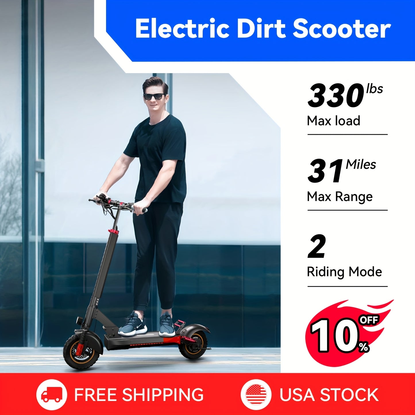 Aoniu M4 Electric Scooter for Adults with Seat Fast 25-30 Speed Off Road Heavy Duty 300 Lbs 10 Inch Foldable E Scooter Mobility Folding Bike for Men 30 to 40 Miles Long Range E Scooters