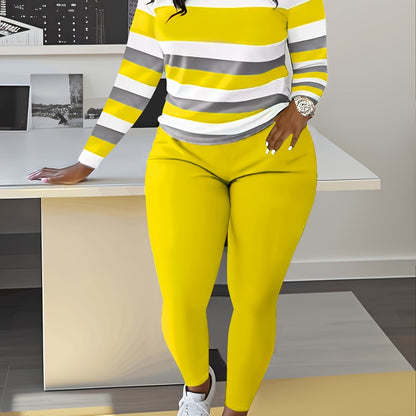 Smct01 Casual Long Sleeve Set with Striped Custom Print