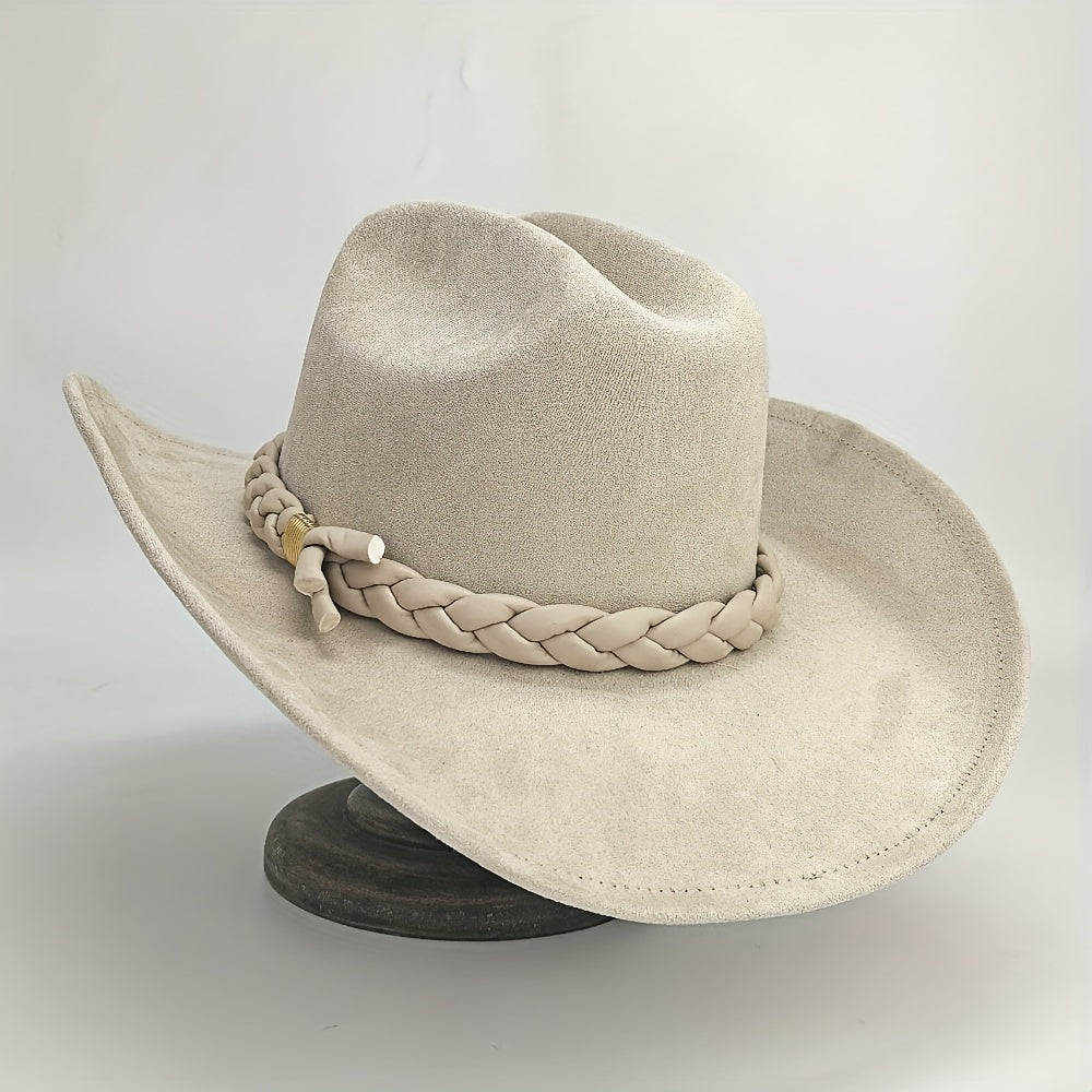 Handcrafted 3-Strand Braided Rope Cowboy Hat - Wide Brim Lightweight Western, Brown All-Season Outdoor Hat for Hiking, Horseback Riding, Durable Rope - Unisex for men & Women (Style 3-Strand)