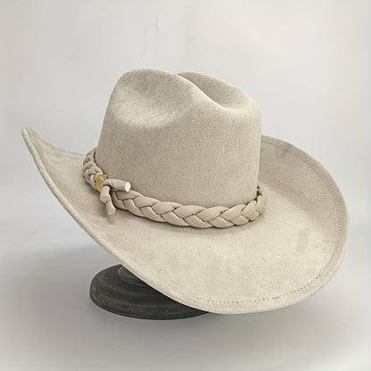 Handcrafted 3-Strand Braided Rope Cowboy Hat - Wide Brim Lightweight Western, Brown All-Season Outdoor Hat for Hiking, Horseback Riding, Durable Rope - Unisex for men & Women (Style 3-Strand)