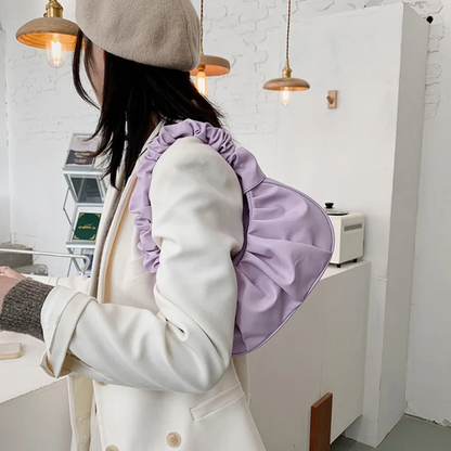 Fashion Pleated Handlebags for Women PU Cloud Bags Leisure Armpit Bag Shopping Shoulder Bags Dumpling Handbag Female Hand Bags