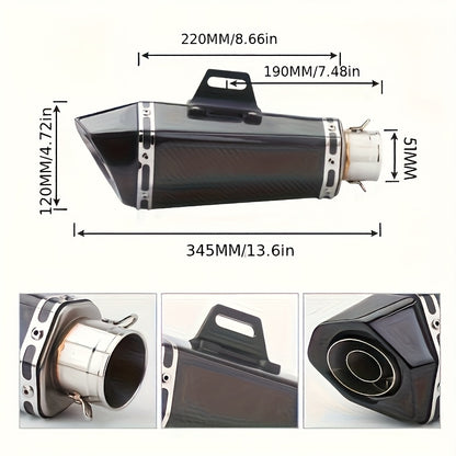 1pc Stainless Steel Motorcycle Exhaust Universal Fit, 51mm Connection Pipe with DB Killer Sticker, for HONDA Yamaha NC700 Z900 GSXR1000 SV650 R6 R3 ZX6R ZX10 K7 MT07 Z1000 and More Street Sport Bike Performance Upgrade – Su