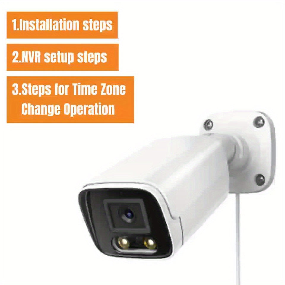 POE gun camera, 8-megapixel camera, full-color night vision, human body detection and one-way audio, outdoor video surveillance camera, RTSP/108°/2.8/mm, IP67 metal shell camera, wired network port connected to NVR, Christma