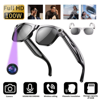 The New Smart Glasses Support Touch Control And AI Chat, GPT Large Model AI Intelligence, Wireless Calls, High-definition Music Anti-shake Shooting, Real-time Translation, Blue Light Protection, Dual-microphone Noise Reductio