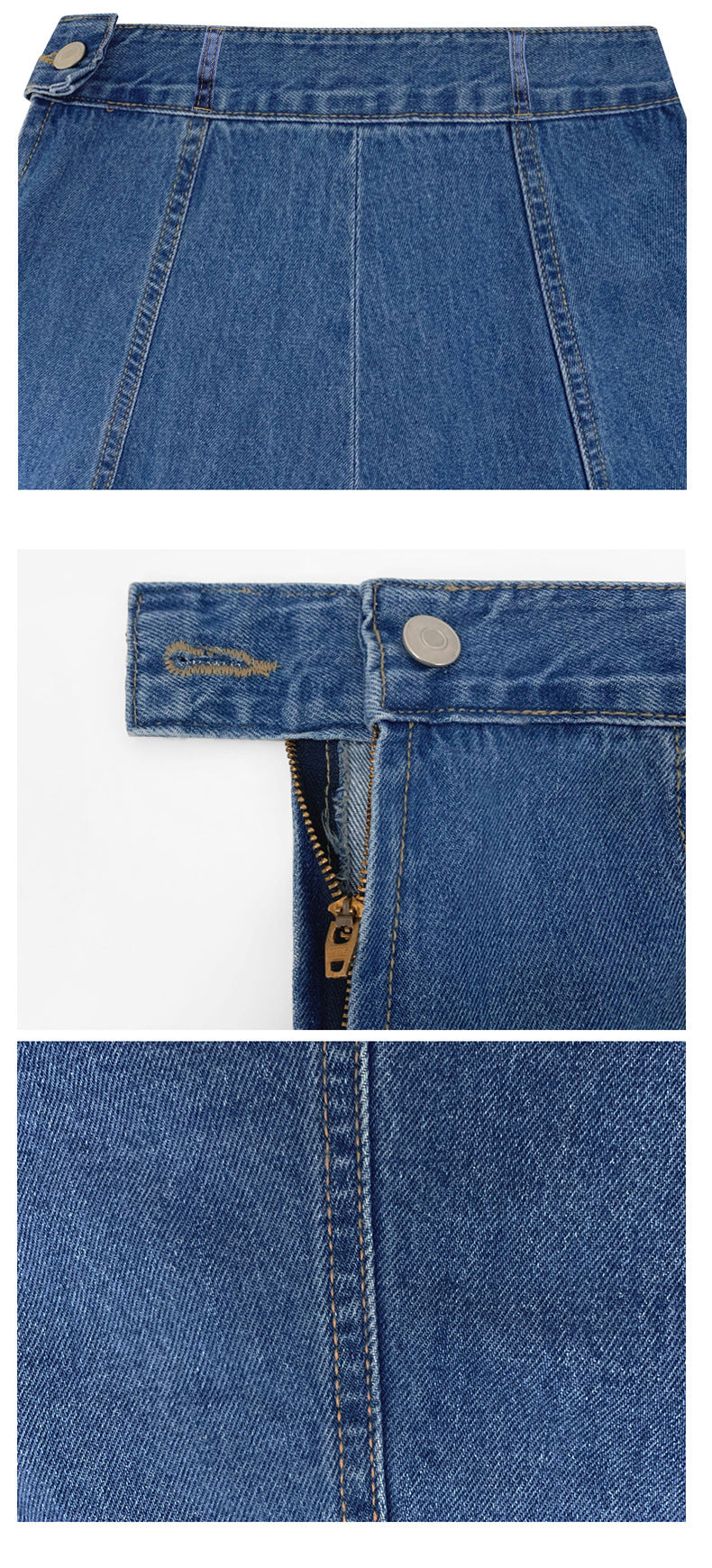 Denim Mid-length Skirt Women's Spring and Autumn High Waist 200 Jin Mid-length Skirt Student Korean-style ins Large Size Loose Denim Skirt