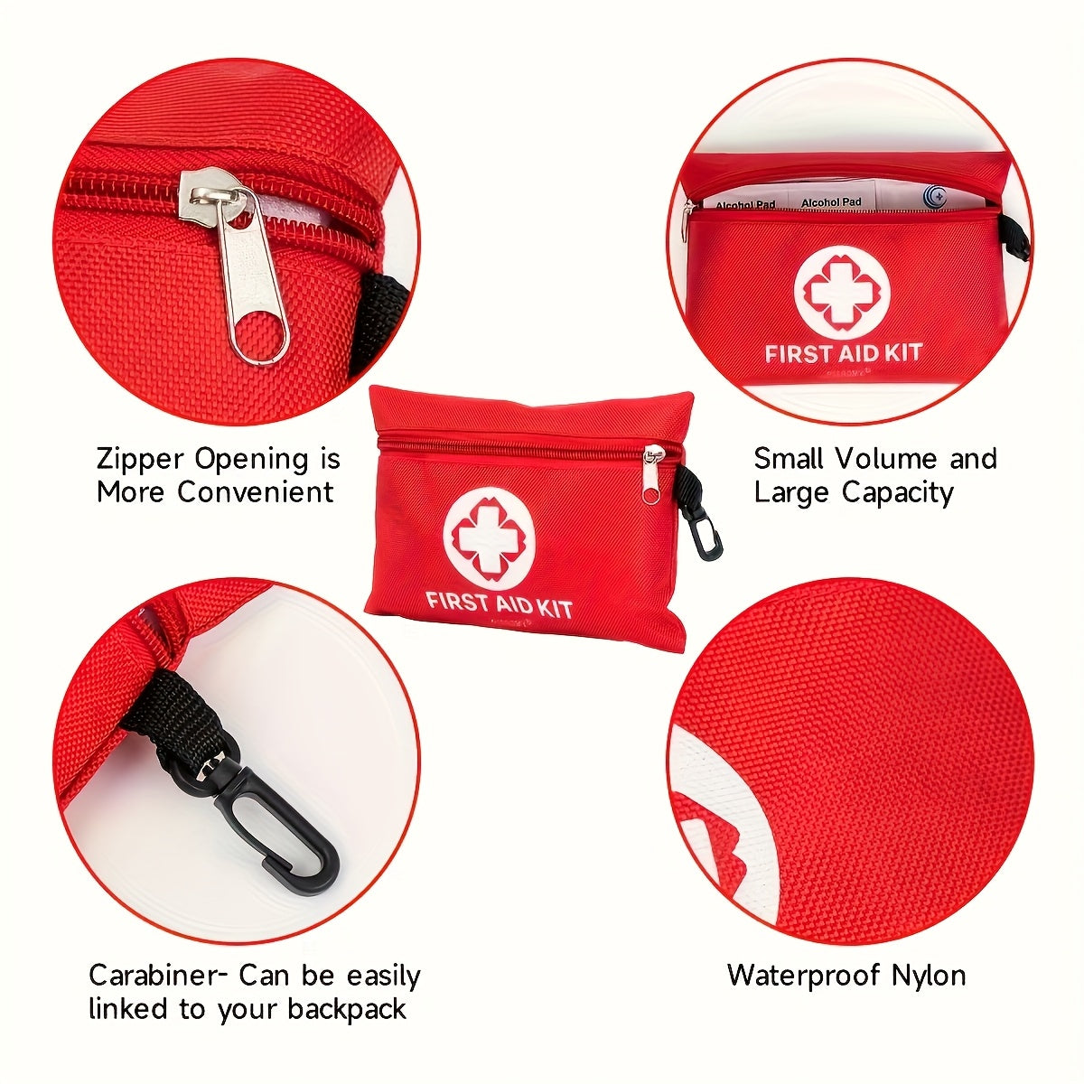 110/184pcs First Aid Kit for Car, Multi-Purpose Emergency Medical Supplies Portable Medical Bag, Camping Multi-Functional First Aid Bag Outdoor Home Emergency Bag Outdoor Hiking Camping Accessories