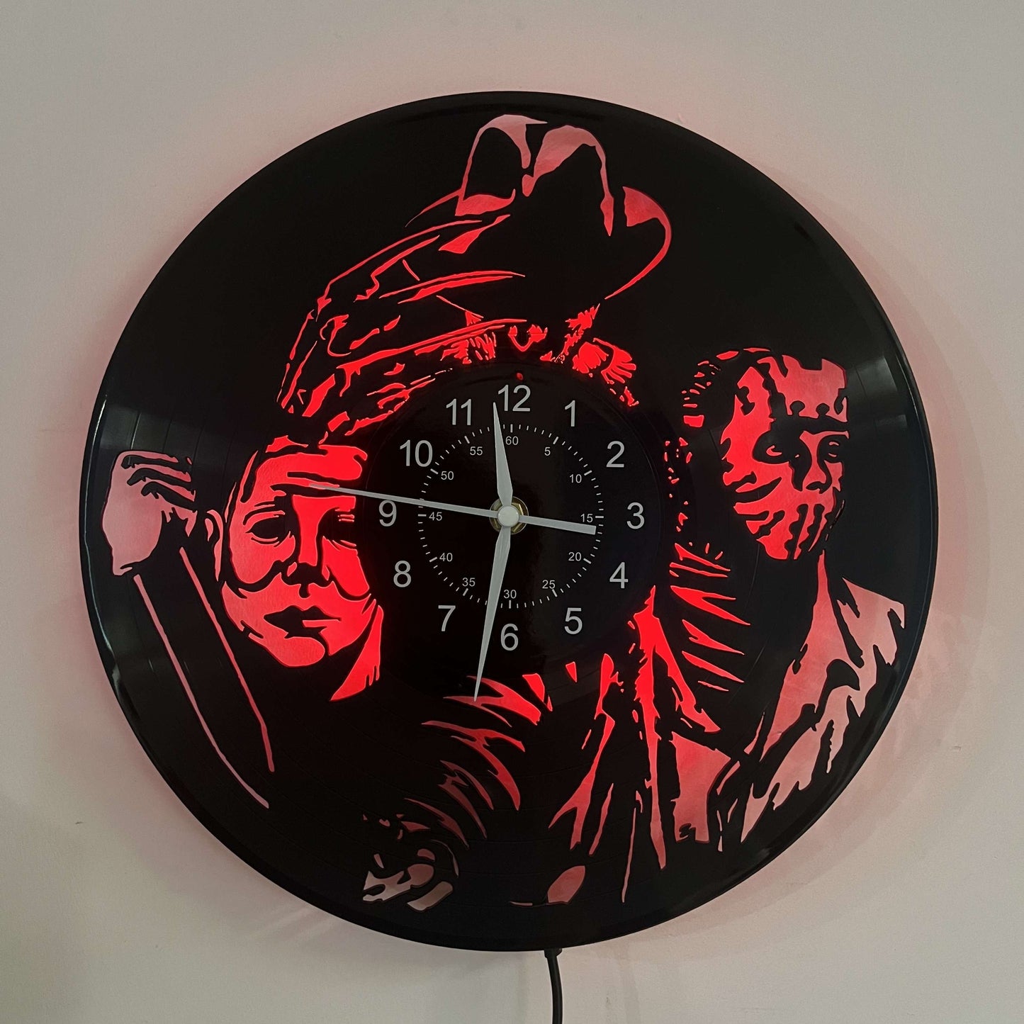 Vinyl LED Wall Clock, Home Decoration, Office Decoration, Hotel Decoration, Halloween Decoration, Christmas Gifts, Birthday Gifts, Nightmare Theme Vinyl Wall Clock, Stylish Wall Clock, Wall Clock Acrylic, Oversized Wall Clock