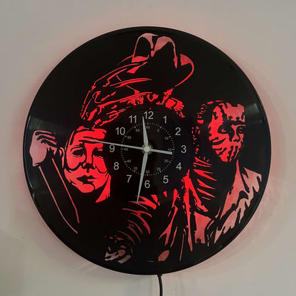Vinyl LED Wall Clock, Home Decoration, Office Decoration, Hotel Decoration, Halloween Decoration, Christmas Gifts, Birthday Gifts, Nightmare Theme Vinyl Wall Clock, Stylish Wall Clock, Wall Clock Acrylic, Oversized Wall Clock