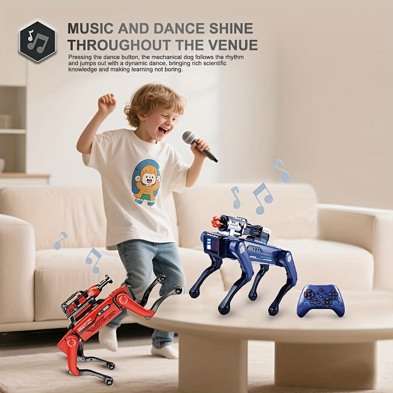 Cool technology! Intelligent robot dog, supporting voice commands, interactive play, music and dance, robot arm, with spray function, suitable for children and family entertainment!-RED, Robot Pet, Robots for, Family Fun, Edu