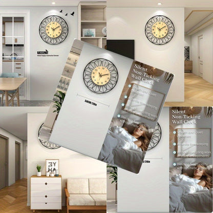 Large 20x20 Inch Modern Minimalist Wall Clock - Silent Non-Ticking Quartz Movement, Battery Operated (AA Not Included) - Farmhouse, Living Room, Bedroom, Office Decor - Easy-to-Read Numerals - Ideal Housewarming or Wedding Gi