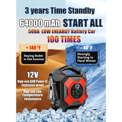 Heavy Duty Jump Starter, DM1264 30000A Ultrasafe 12V Battery Jumper Starter Portable, -40F° Startall Cat Battery Booster Pack for Semi Truck Gasoline and Diesel Engines Up to 26.15gal, Class8, Emergency Power Supply, Vehicle