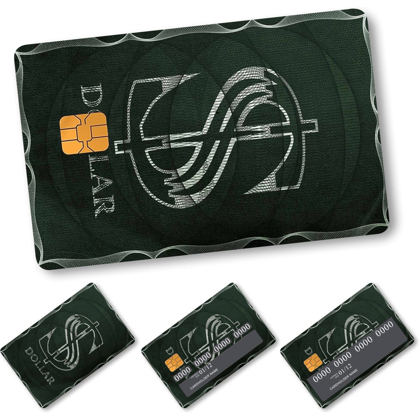 4-Pack PVC Matte Finish Credit Card Decorative Stickers, Simple Style, Non-Braided, Removable Self-Adhesive Card Decals for Credit, Debit, Transit Cards