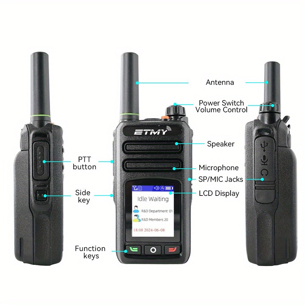 Nationwide LTE Walkie-Talkie - Two-Way Radio - Unlimited Range POC Two Way Radios Set, Field Operations, Emergency Communication, Handheld Device, Compact Design, Highquality Build, Reliable Performance, Communication Device,