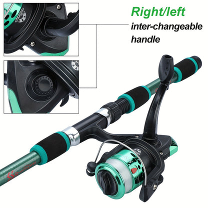 Sougayilang Fishing Rod Combo Set, 1.8m Telescopic Sea Fishing Pole With Reel, Line, Lures & Accessories For Beginners