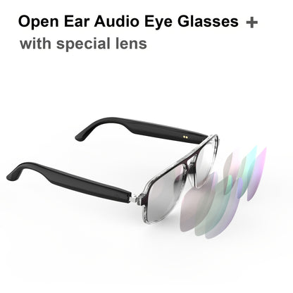 Smart Glasses with Built-in Speaker & Color-Changing Lenses. Features Open Ear Audio, Touch/ Voice Control, Anti-Blue Light, USB-C Charging. Lightweight & Durable Frame for Running, Fishing, Rock Climbing. Includes Case - The