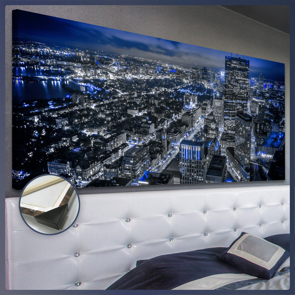 1pc Wooden Framed City View Painting Canvas, Good Gift for Friend, Pattern Art for Home Decoration, Wall Decor for Living Room, Bedroom, Office, Bar, Restaurant, Waterproof, Odorless Painting, High Quality Waterproof Framed,