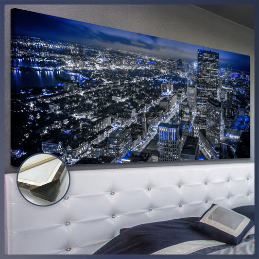 1pc Wooden Framed City View Painting Canvas, Good Gift for Friend, Pattern Art for Home Decoration, Wall Decor for Living Room, Bedroom, Office, Bar, Restaurant, Waterproof, Odorless Painting, High Quality Waterproof Framed,