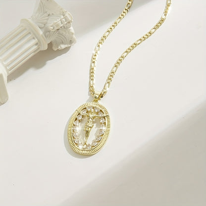 1pc Religious Jesus Christ Jewelry - 24-Inch Saint Death Pendant Necklace with Sacred Guadalupe Icon, Latin Faith Symbol for Weddings, Parties, Year-Round Wear - Women's Spanish Language Religious (Ramirez Line Collection