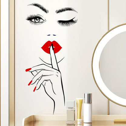 1 elegant Women's wall sticker, suitable for background wall decoration in living rooms, bedrooms, home decoration, cabinet decoration, etc