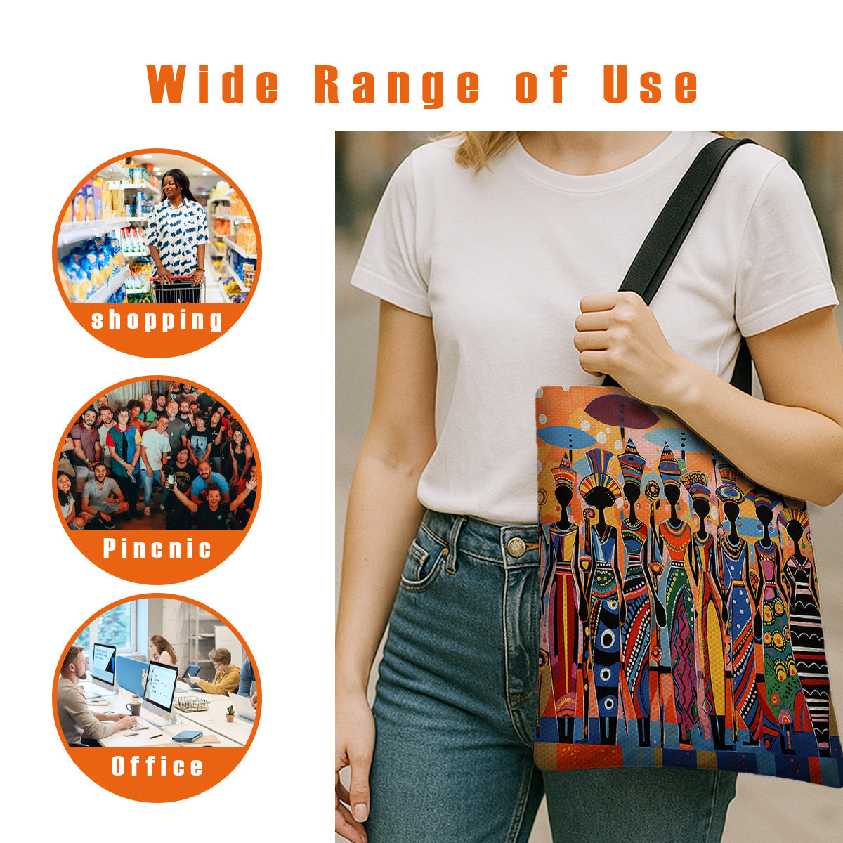 2pcs African Ethnic Pattern Tote Bag Set, Includes Large Capacity Tote Bag and Coin Purse Two-Piece Set. Multifunctional Travel Shopping Shoulder Bag and Makeup Bag (Toiletry Bag), Suitable for Travel, Shopping, Commuting, Pa