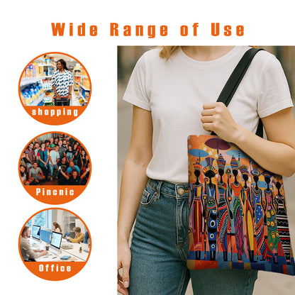 2pcs African Ethnic Pattern Tote Bag Set, Includes Large Capacity Tote Bag and Coin Purse Two-Piece Set. Multifunctional Travel Shopping Shoulder Bag and Makeup Bag (Toiletry Bag), Suitable for Travel, Shopping, Commuting, Pa