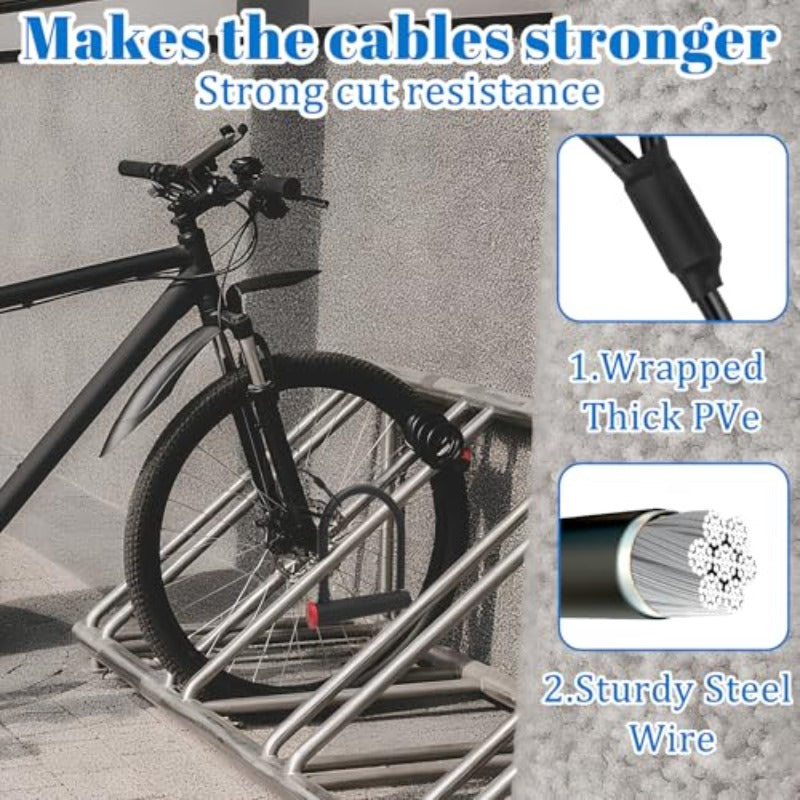 4pcs USCAPTAIN Heavy Duty Stainless Steel & PVC Coated Wire Rope - 12 Inch 0.24" Thick Braided Safety Lanyard with Loop Ends, Cut-Resistant Locking Cable for Outdoor Camping, Travel, Hanging, Secure Binding & Heavy Loads - Du