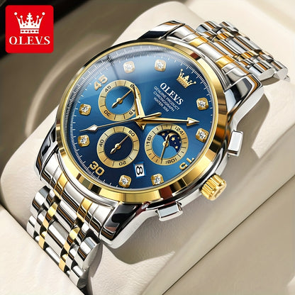OLEVS Stainless Steel Luminous Business Quartz Watches For Men Luxury Top Brand Fashion Original Men'S Wrist Watches Classic New Trend High Quality Best Selling Men'S Watches