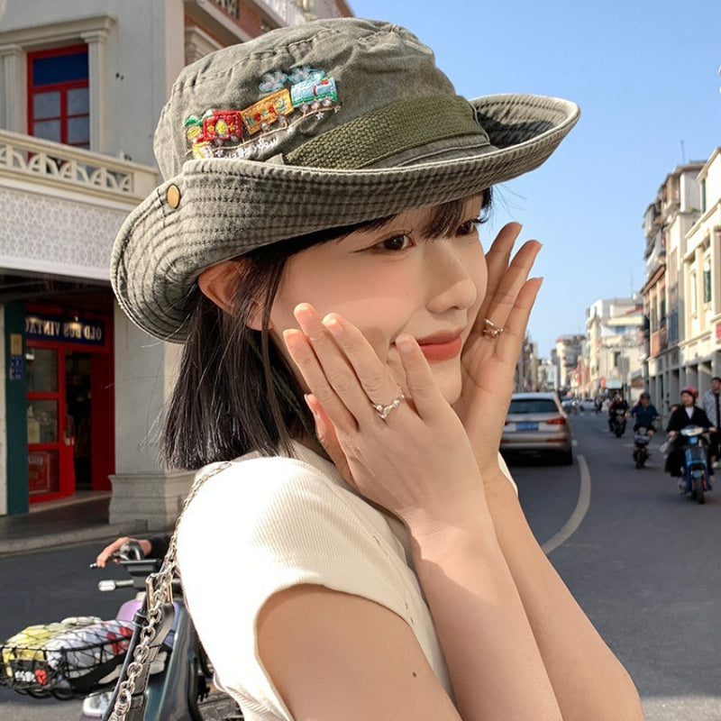 Women'S Wide Brim Fisherman'S Hat - Adjustable Snap Closure, Stretch Fit Summer Sun Hat with Breathable Design for Outdoor Camping, Hiking, Beach & Casual Outings - Western Cowboy Style Unisex for Men & Women (Green, Durable