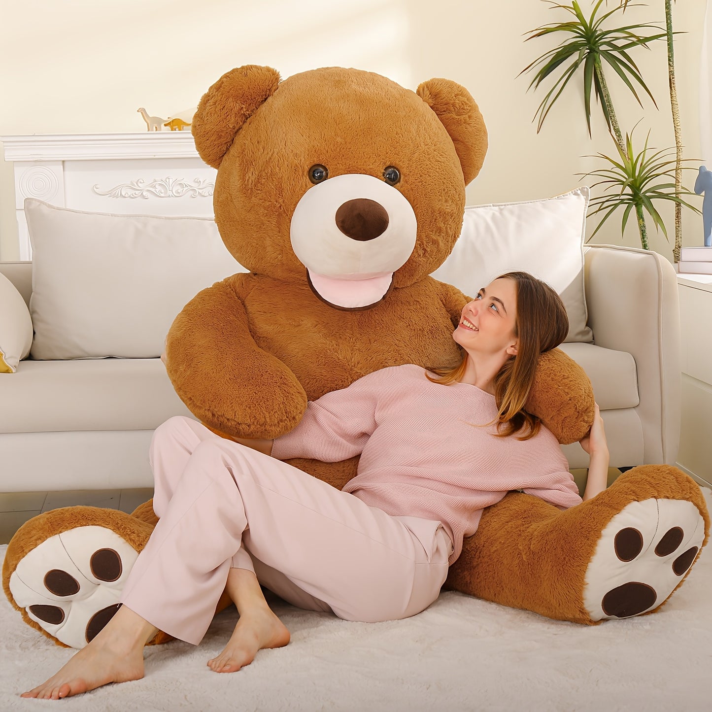 MaoGoLan Giant Teddy Bear, Valentines Big Teddy Bear Stuffed Animal, Adorable Human Size Teddy Bear Plush For Girlfriend, Boyfriend, Wife, Lover, Long Distance