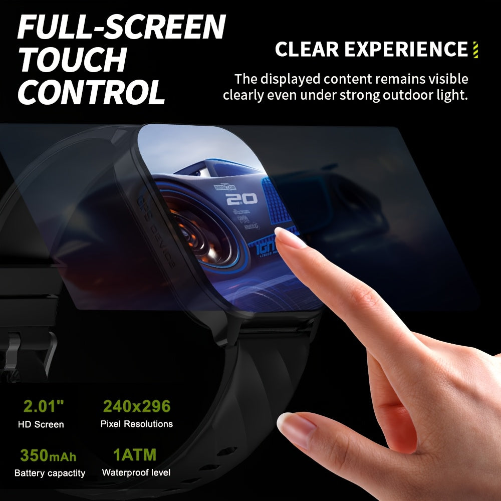 High-Performance GPS Smartwatch with Precise Route Tracking, 1ATM Waterproof, 2.01-Inch Full Touchscreen, HD Calls, Message Sync, Sleep Monitoring, Music Playback, Remote Camera Control, Voice Assistant, 100+ Sports Modes –