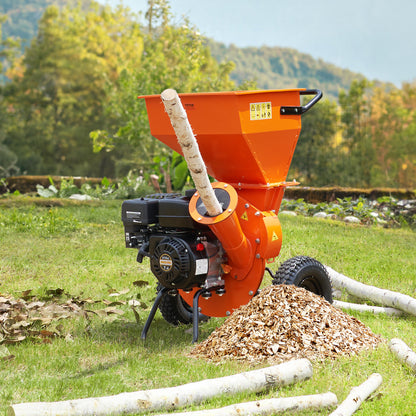 VEVOR Wood Chipper Shredder Mulcher 7HP Heavy Duty Gas Powered 3” 212cc/ 420cc, 4.1kw/4.1kw