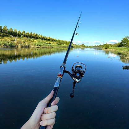[GHOTDA Fishing Rod & Reel] GHOTDA Telescopic Fishing Rod & Reel Combo - 70-140 Inch Carbon Fiber, Lightweight, Adjustable, Medium-Fast Action, Super Hard, Freshwater & Saltwater, Spinning Technique, Portable, Foldable, Durab
