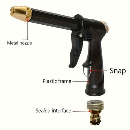 1pc High-Pressure Motorcycle& Car Wash Water Gun- Durable Plastic Construction, Adjustable Nozzle with Garden Hose Connector, Ergonomic Grip for Bikes, Vehicles, Cars, SUVs, Trucks- Heavy-Duty Manual Pressure Washer Tool, Out
